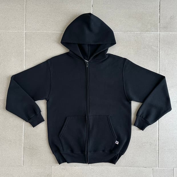 90s 빈티지 러셀 후드집업 블랙 M USA