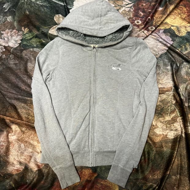 홀리스터 빈티지 글리터 그레이울프죠후드집업 S