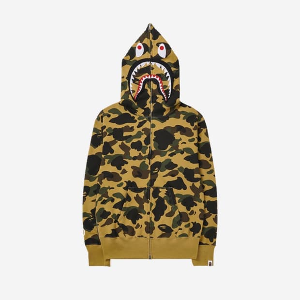 💛꿀매💛베이프 퍼스트 카모 샤크 풀 집 후드 옐로우🧡