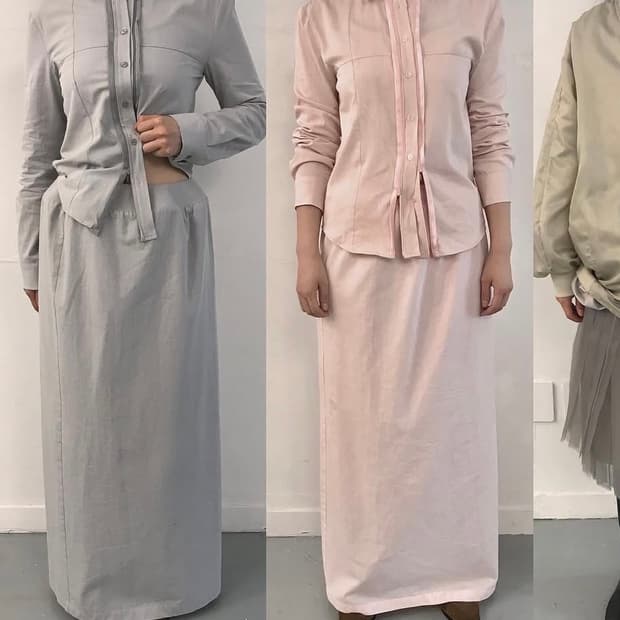 에옹쓰 24FW 오리가미 셔츠 핑크