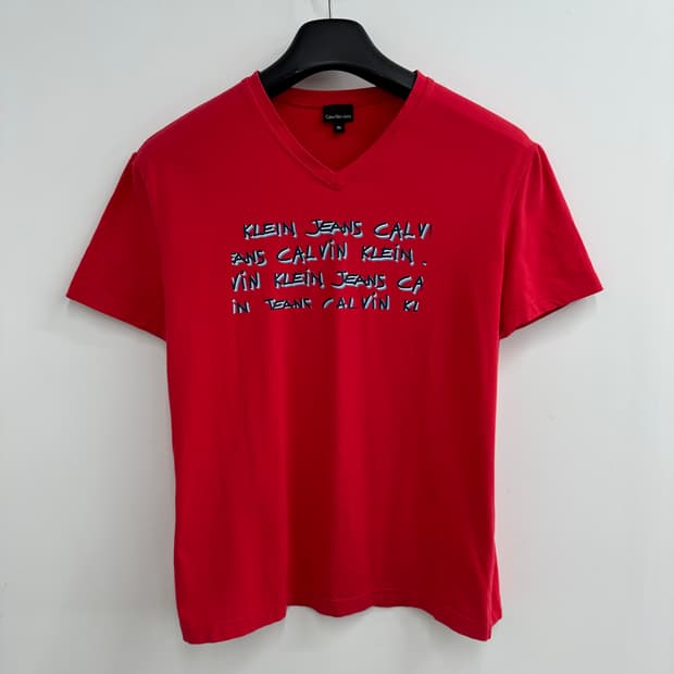 105 캘빈클라인 여자 브이넥 반팔 티셔츠