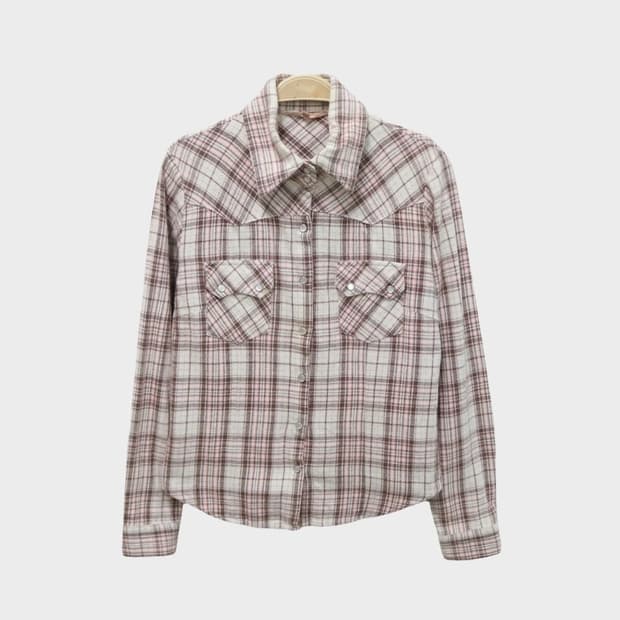 90ans y2k 핑크 체크 셔츠