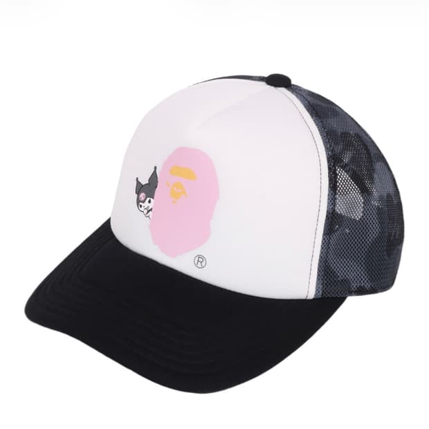 판매) 베이프 산리오 ABC 카모 메쉬 캡 블랙 쿠로미