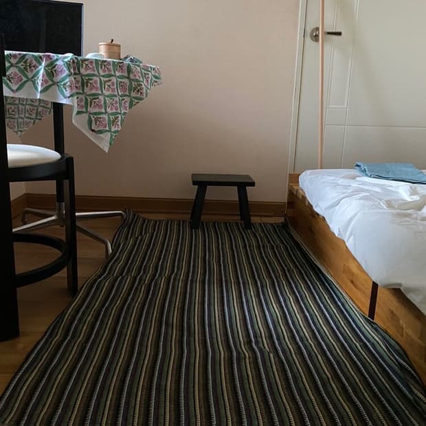 샵아오리 블루패턴 러그 에스닉 카펫