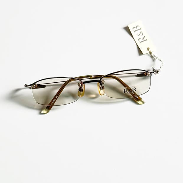 R&B EYEWEAR 무테 스퀘어 메탈 프레임 빈티지 안경