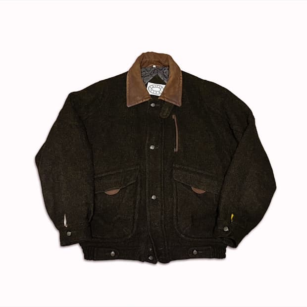 90s 캐주얼클럽 영국빈티지 울 헌팅 블루종