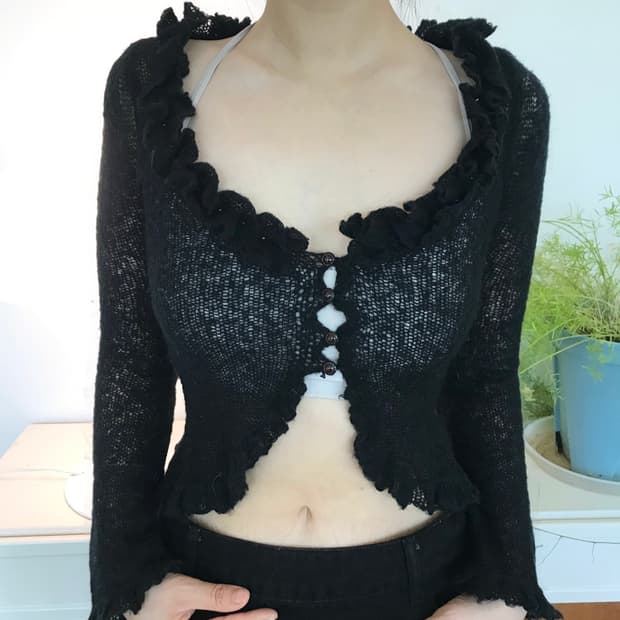 vintage black button cardigan