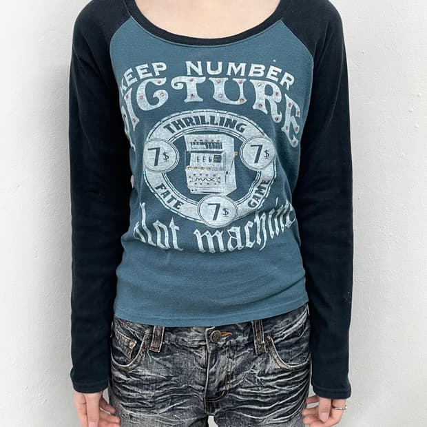 y2k 나그랑 프린팅 큐빅 슬리브