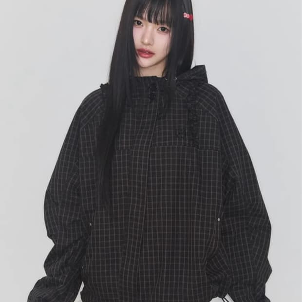 일리고 오블리크 프릴후드 자켓