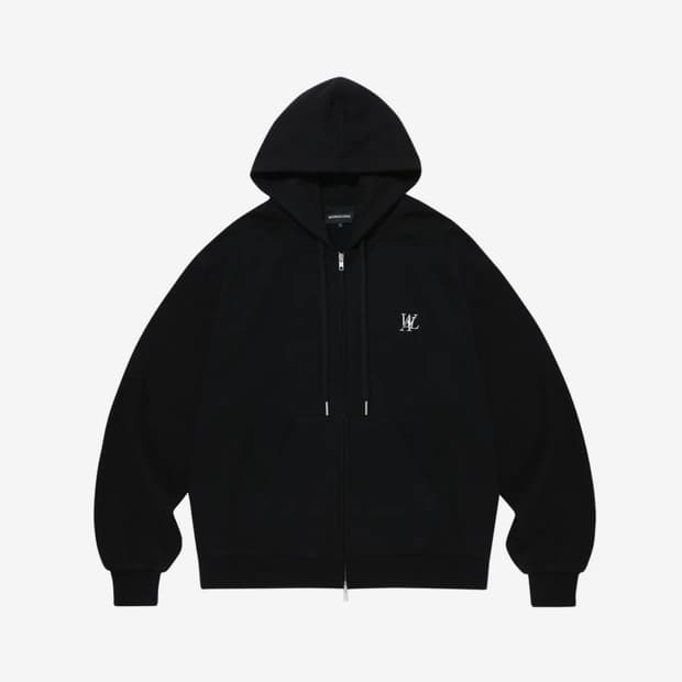 우알롱 시그니처 후드집업 블랙