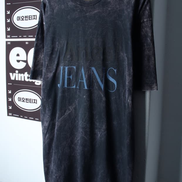 (XL-2XL) 에리즈 반팔 티셔츠 빅로고 타이다이 차콜-H34882