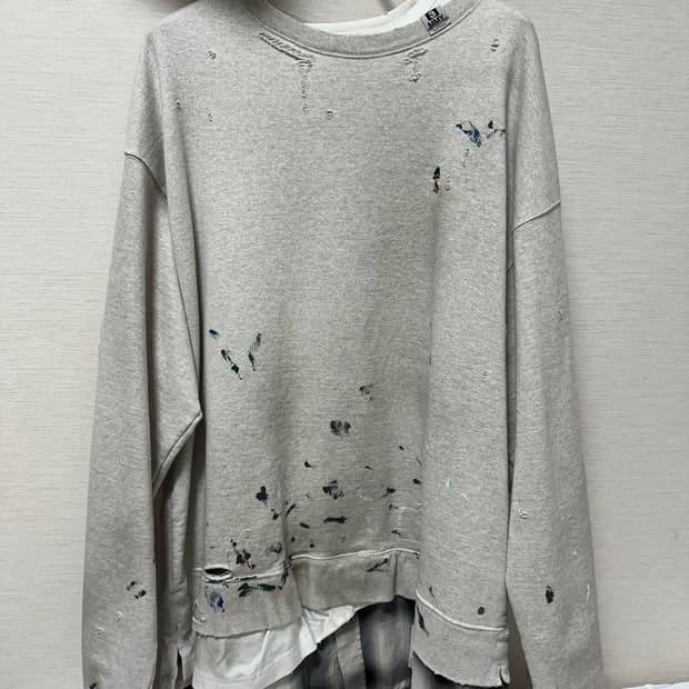 (48) 미하라야스히로 레이어드 데미지 맨투맨