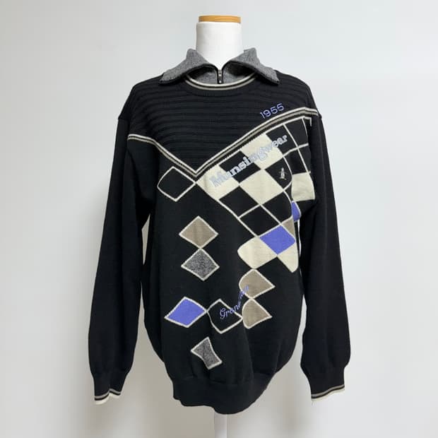 [울 100%] 먼싱웨어 그랜드슬램 골프웨어 레이어드 니트 L