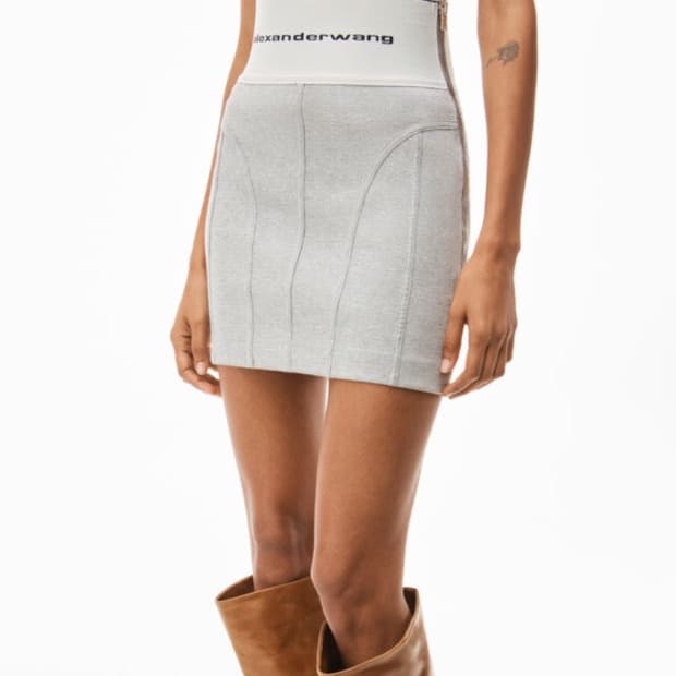 알렉산더왕 로고 엘라스틱 스커트 (새상품)