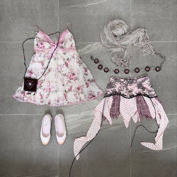 Eblin pink rose fairy lace slip ops