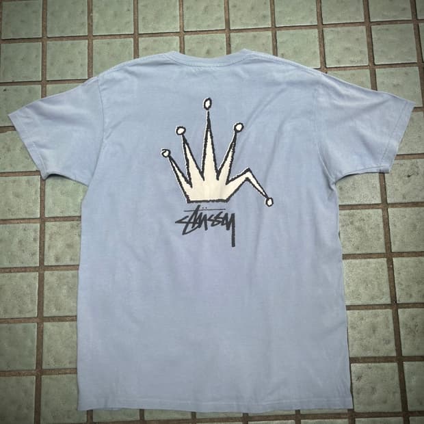 Stussy 스투시 크라운 티셔츠 더스티블루 L
