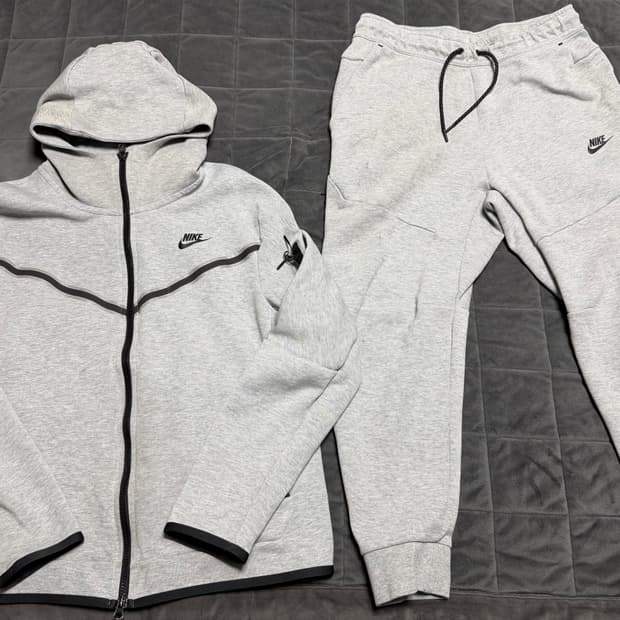 남성 나이키 테크팩 회색 세트 테크팩 상의XL,하의 L