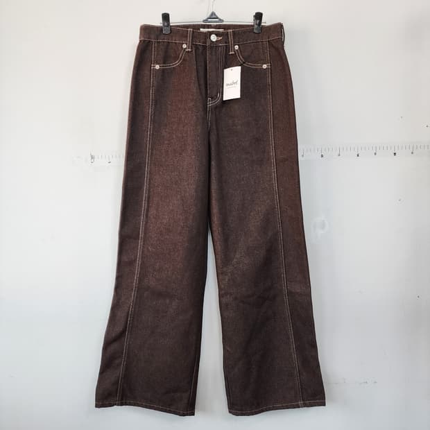 108 POUND 브라운 와이드 데님 팬츠
