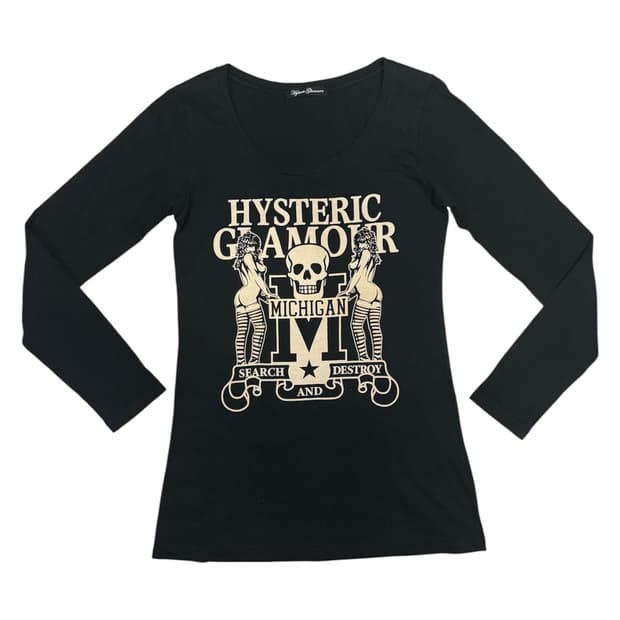 히스테릭 글래머 아카이브 해골 히스걸 롱슬리브 티셔츠