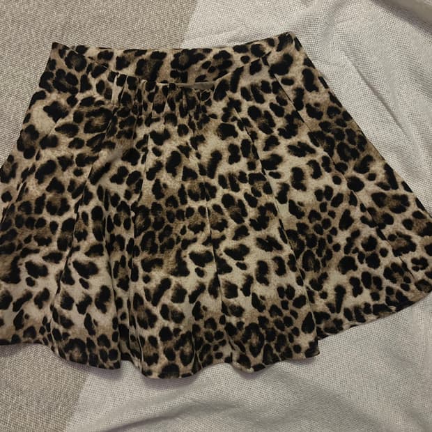 갸루 호피 스커트