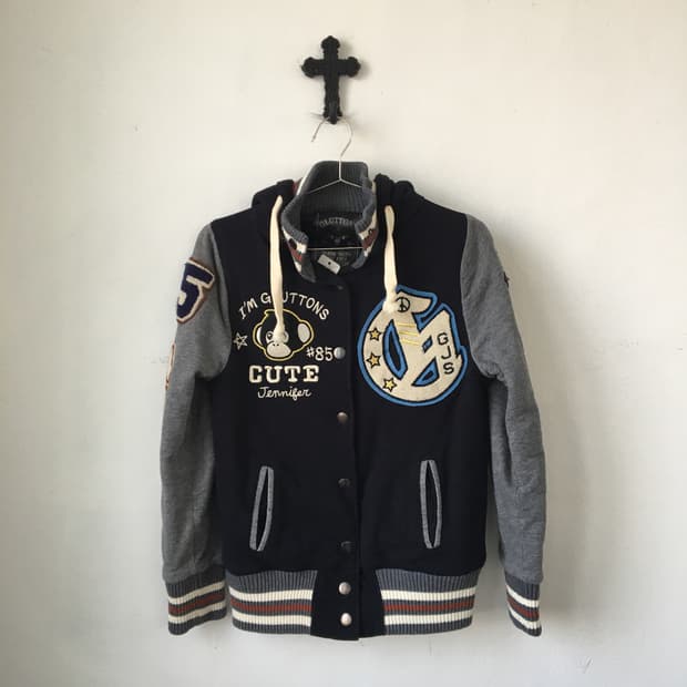 Gluttons patchwork varsity jacket