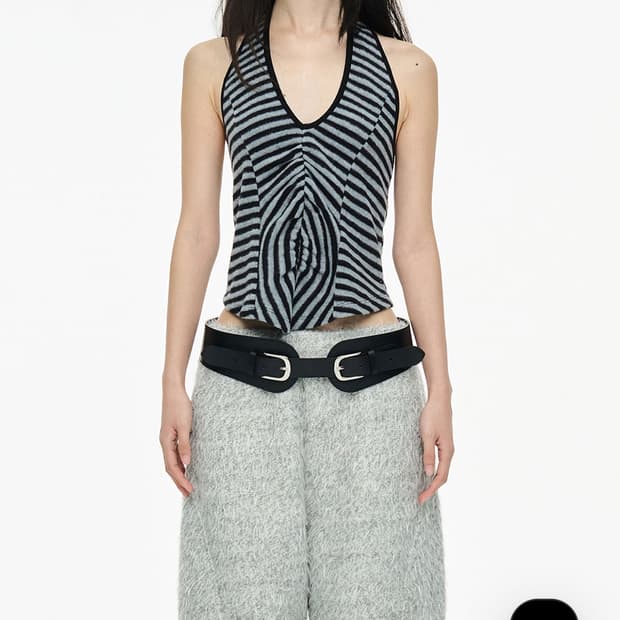 세릭 Cerric Fluffy Stripe Sleeveless