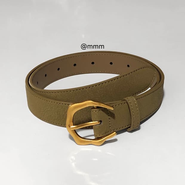 [Unisex] 골든 C버클 가죽 벨트