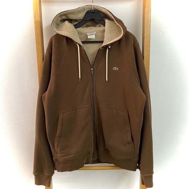 5 라코스테 브라운 폭닥 후드집업