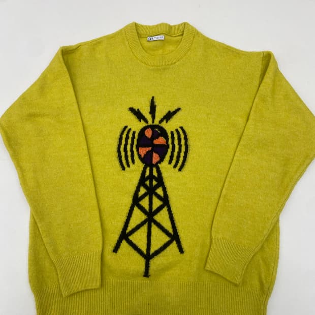 자라 옐로우 패턴 니트 (L)