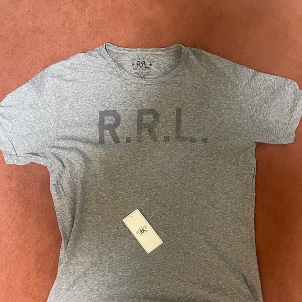 [M] rrl 로고 티셔츠 그레이