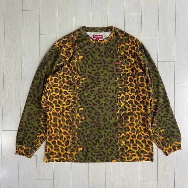 [L] 24fw 슈프림 홀로그램 레오파드 롱슬리브