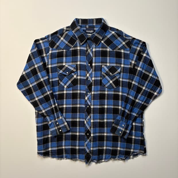 [XL] 랭글러 플란넬 셔츠 (blue/black)