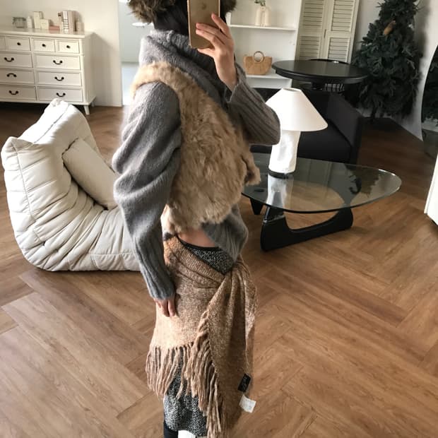 vintage rabbit fur vest