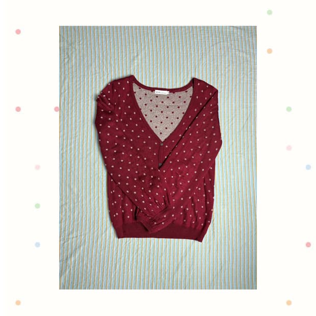 레드 도트 가디건