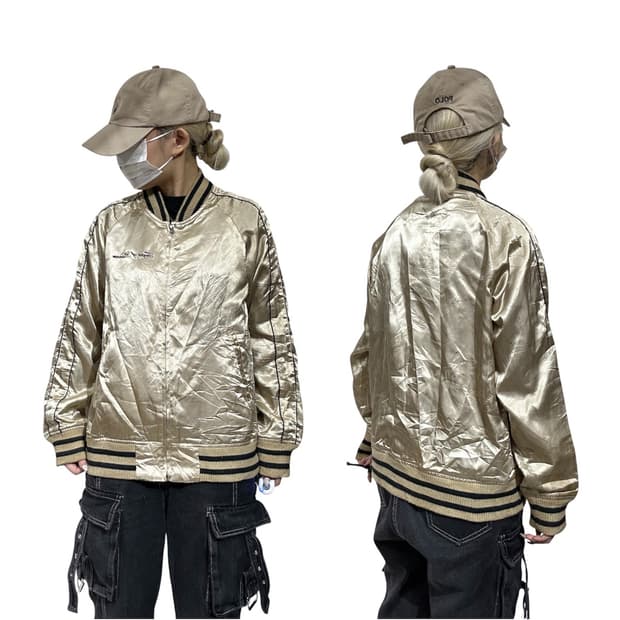 일본 빈티지 베이지 오버핏 자켓 봄버 잠바 M