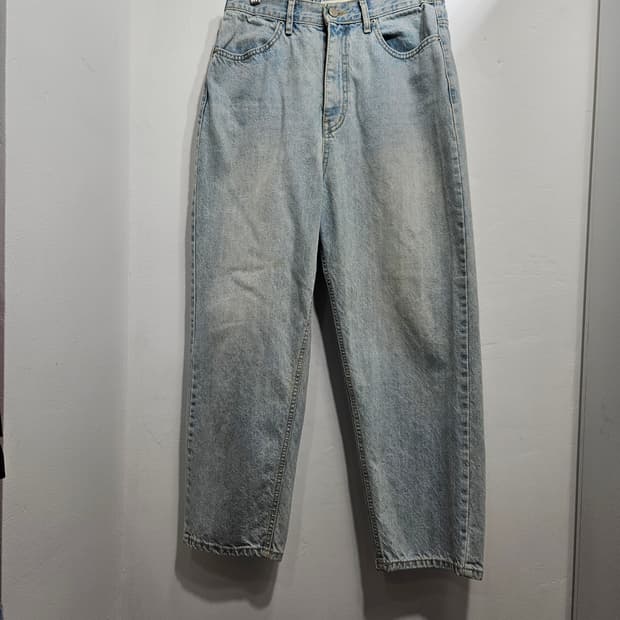 뒷밴딩와이드 아이스 데닝 팬츠 M