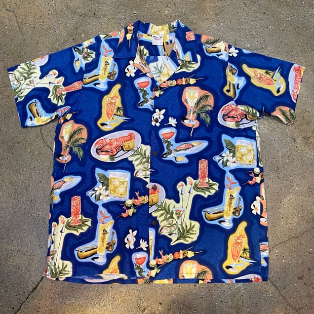 90s made in usa go bearfoot 트로피컬 반팔 셔츠