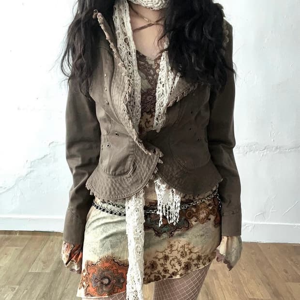 브라운 코튼자켓