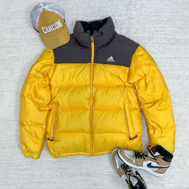 Adidas Yellow/Brown Padded Jacket