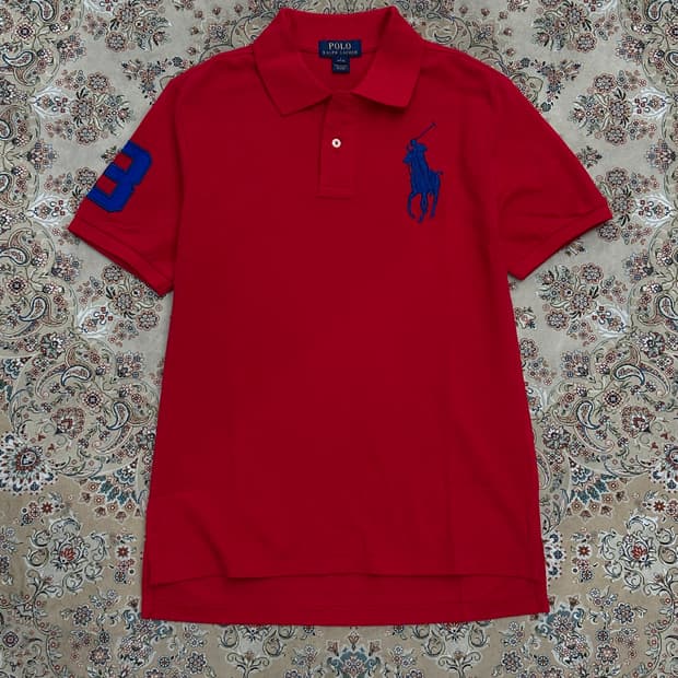 폴로 랄프로렌 레드/네이비 빅포니 카라티 