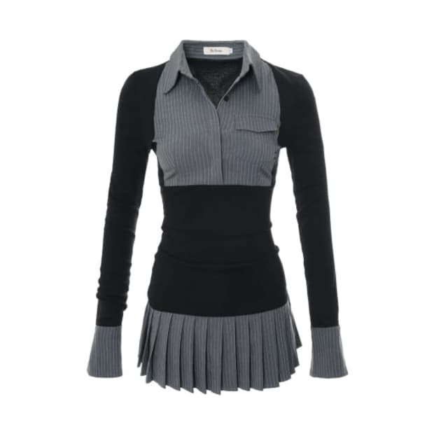 bnfrom 비엔프롬 핀 프레피 원피스 s