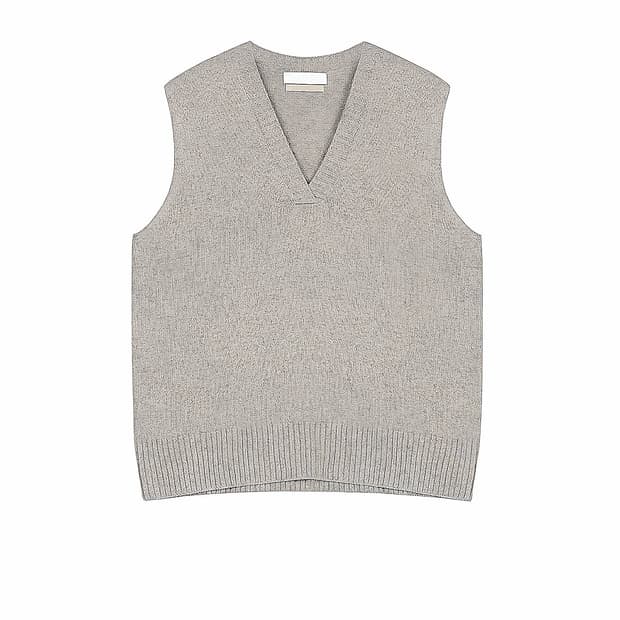 울 니트 베스트 오트밀 os