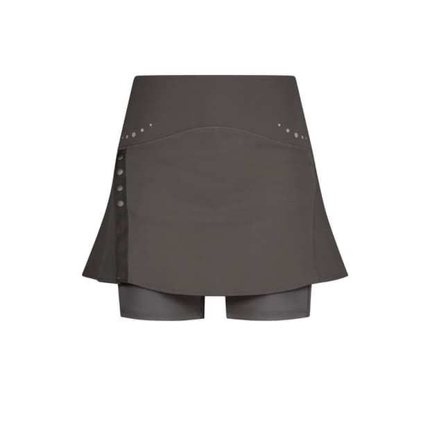 Button Slit Skirt Shorts / Stone Brown