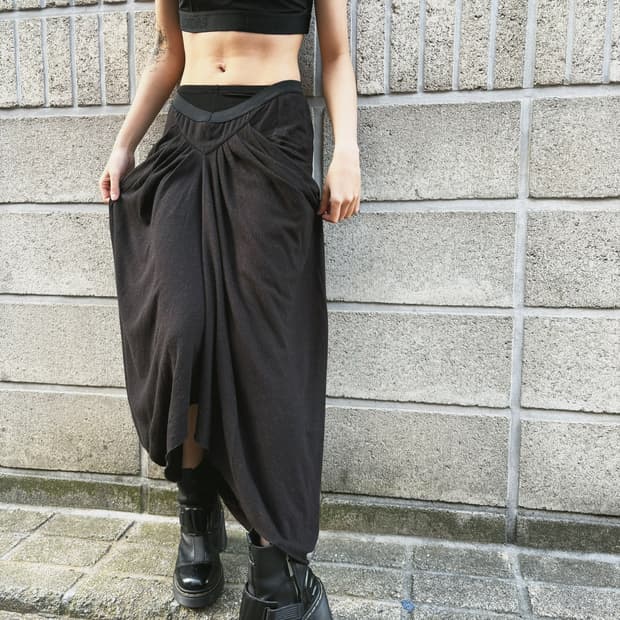 릭 오웬스 드레이프 롱 스커트