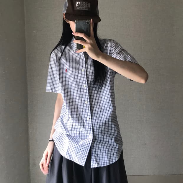 폴로 반팔체크셔츠