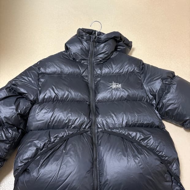 스투시 다운 파카 마이크로 립스탑 팬텀 블랙