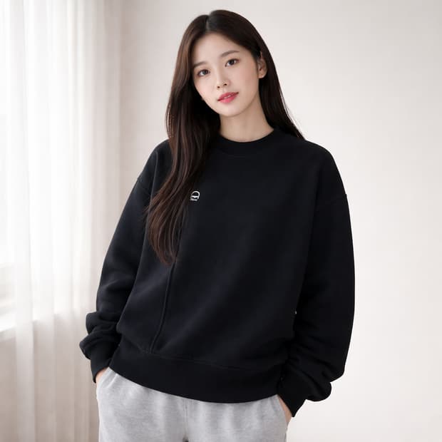 던스트 모크넥 스웻셔츠 블랙