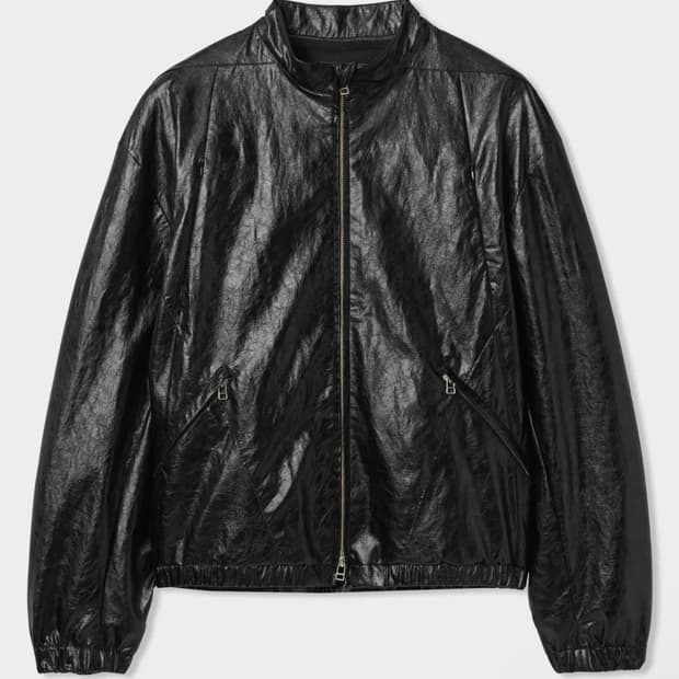 [3] 르마드 투톤 로우컷 밴딩 숏 자켓 - 블랙(크랙 레더)