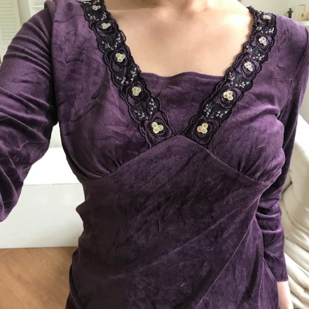 vintage purple velvet top
