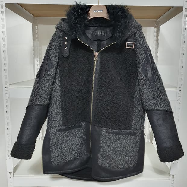 (공용) 빈티지 그런지 Tankus 천연 램 퍼 모직 울 무스탕